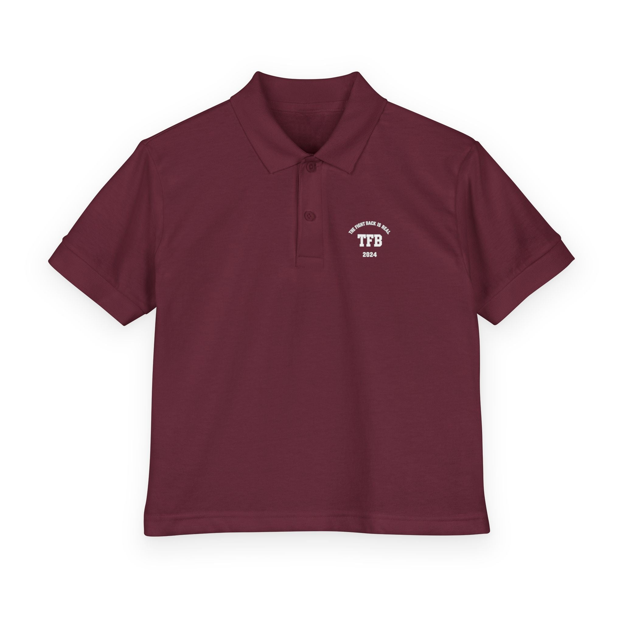 Youth Polo Shirt — Small White Arch Logo School Uniform