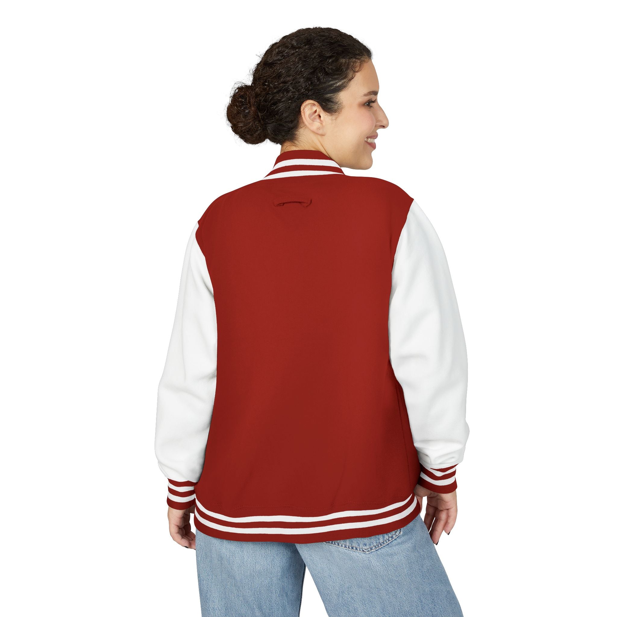 Letterman Jacket — 'TFB' Retro Varsity Coat (Red & White)