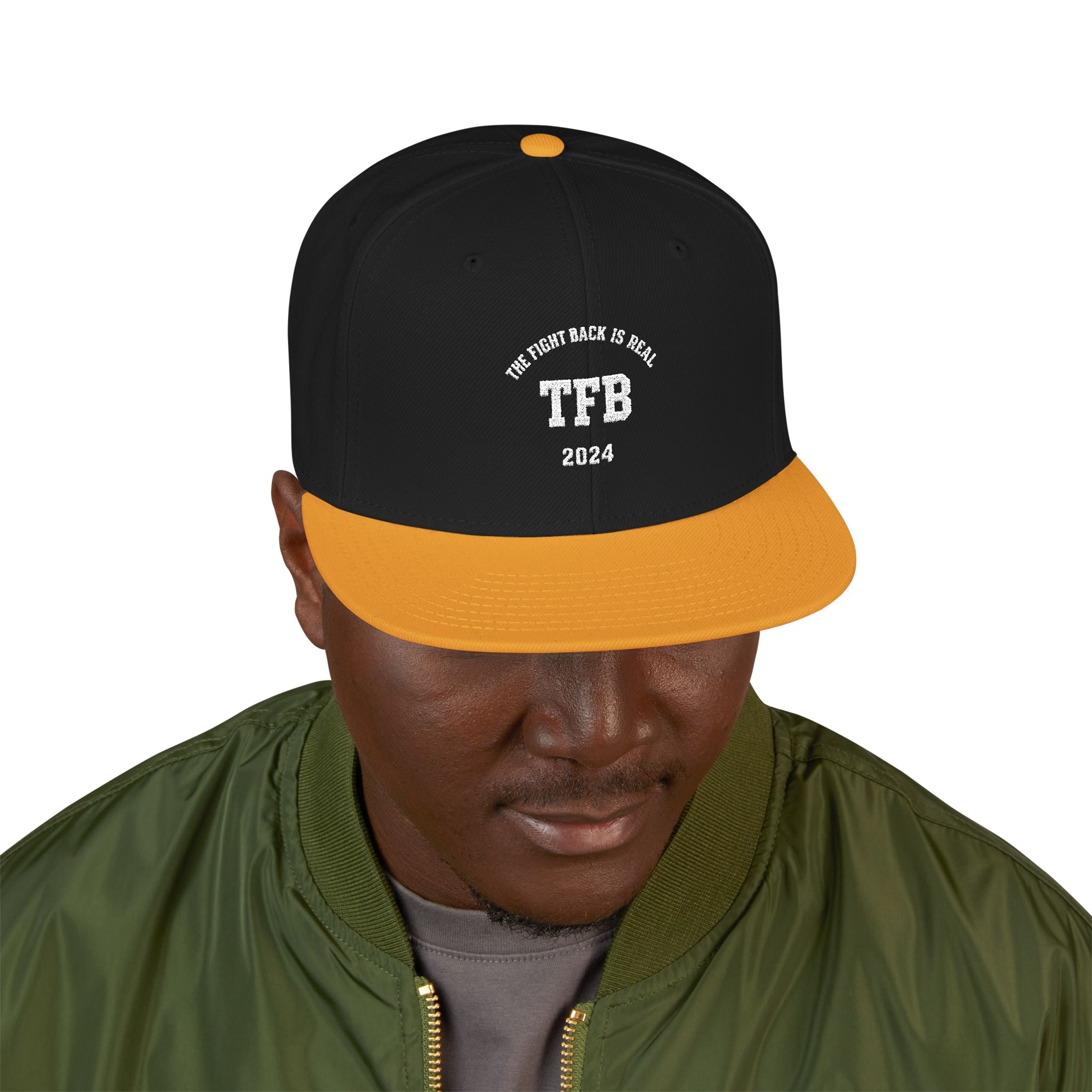 Embroidered Snapback Cap — Retro 'TB' Crest Hat