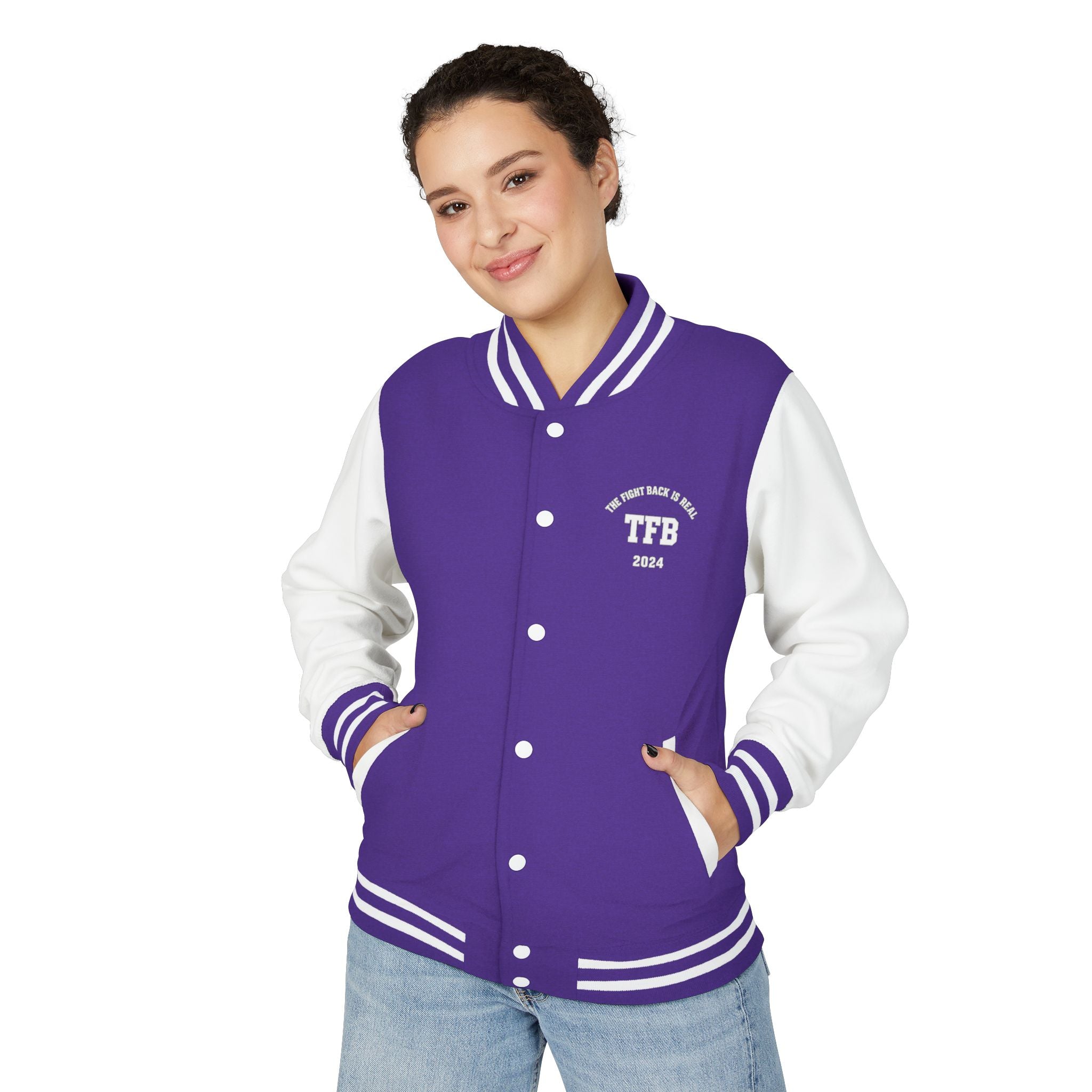 Letterman Jacket — 'TFB' Retro Varsity Coat (Red & White)
