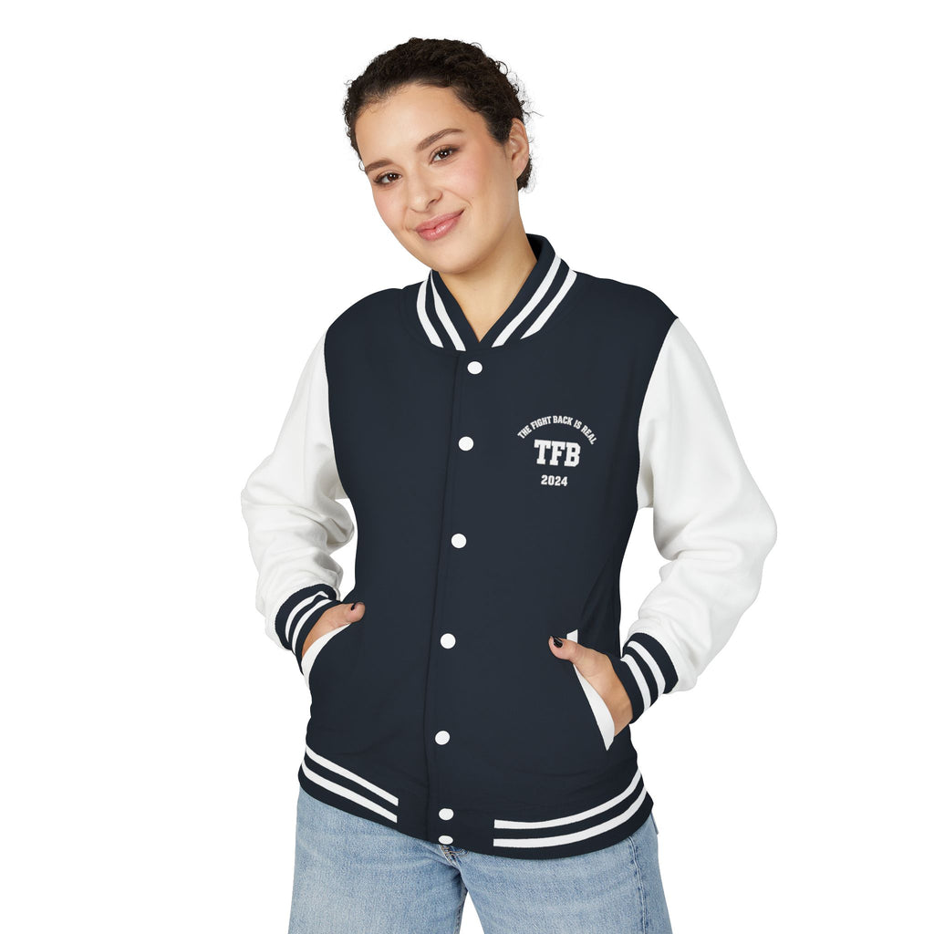 Letterman Jacket — 'TFB' Retro Varsity Coat (Red & White)