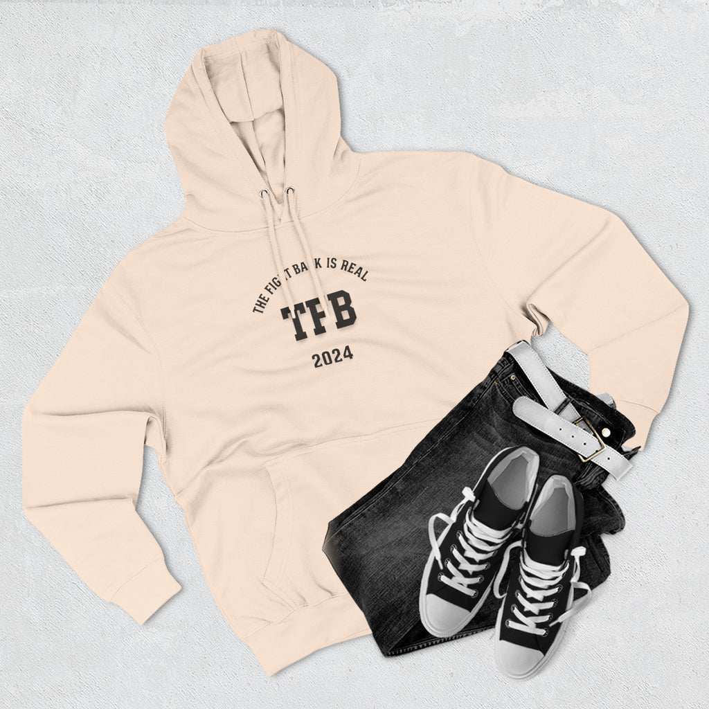 TFB 2024 Hoodie — 'The Fight Back Is Real' Minimal Logo Pullover