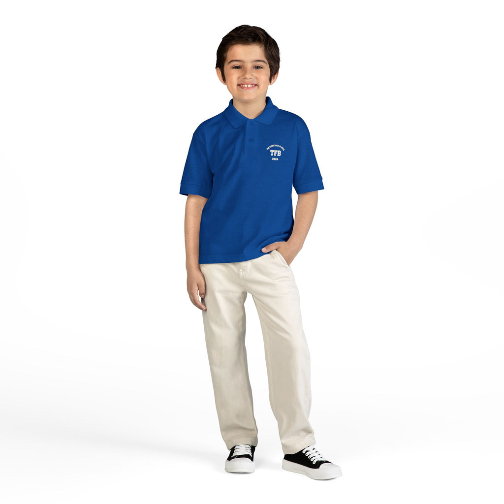 Youth Polo Shirt — Small White Arch Logo School Uniform