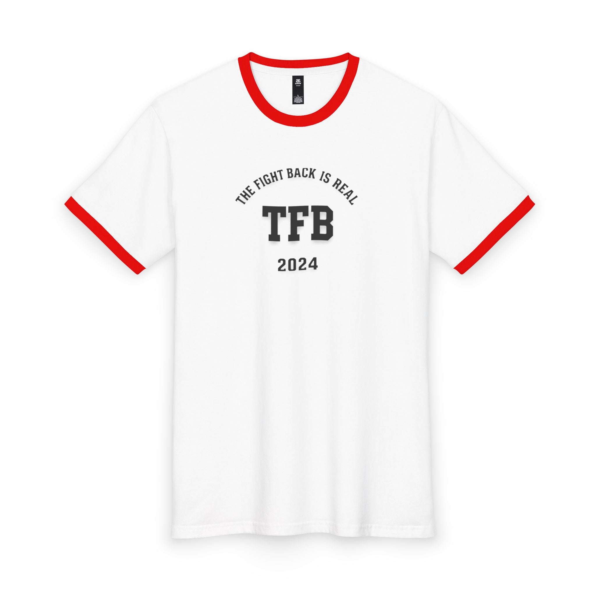 TFB 2024 Ringer Tee — "The Fight Back Is Real" Vintage Athletic T‑Shirt