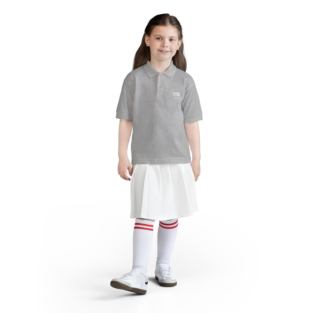 Youth Polo Shirt — Small White Arch Logo School Uniform