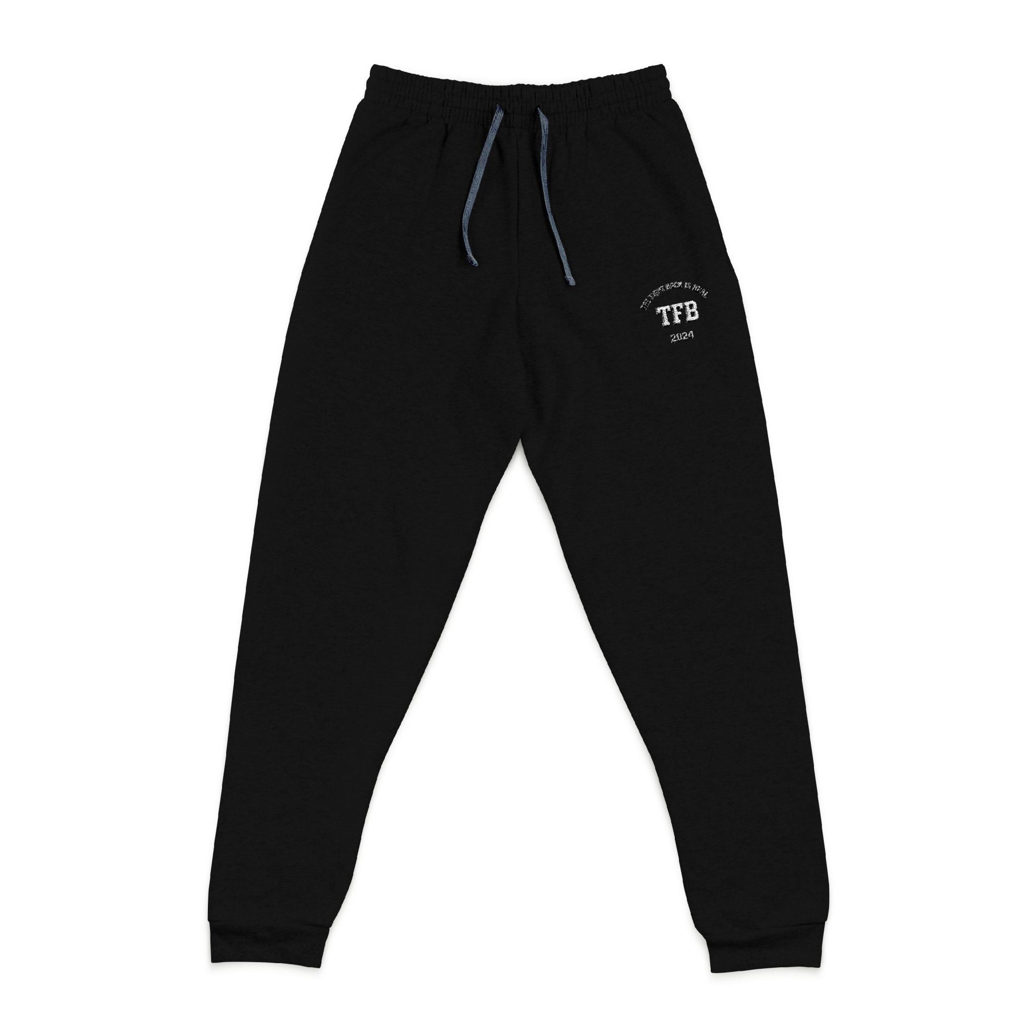Embroidered 'TFB' Charcoal Joggers — Cozy Casual Lounge Pants