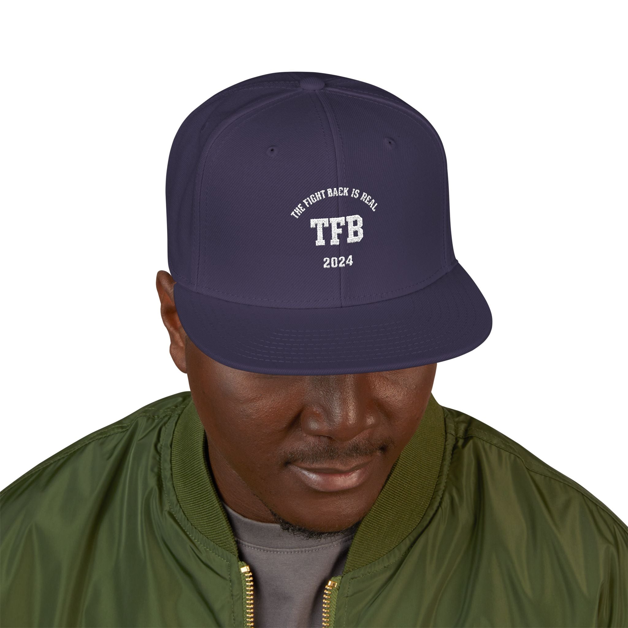 Embroidered Snapback Cap — Retro 'TB' Crest Hat