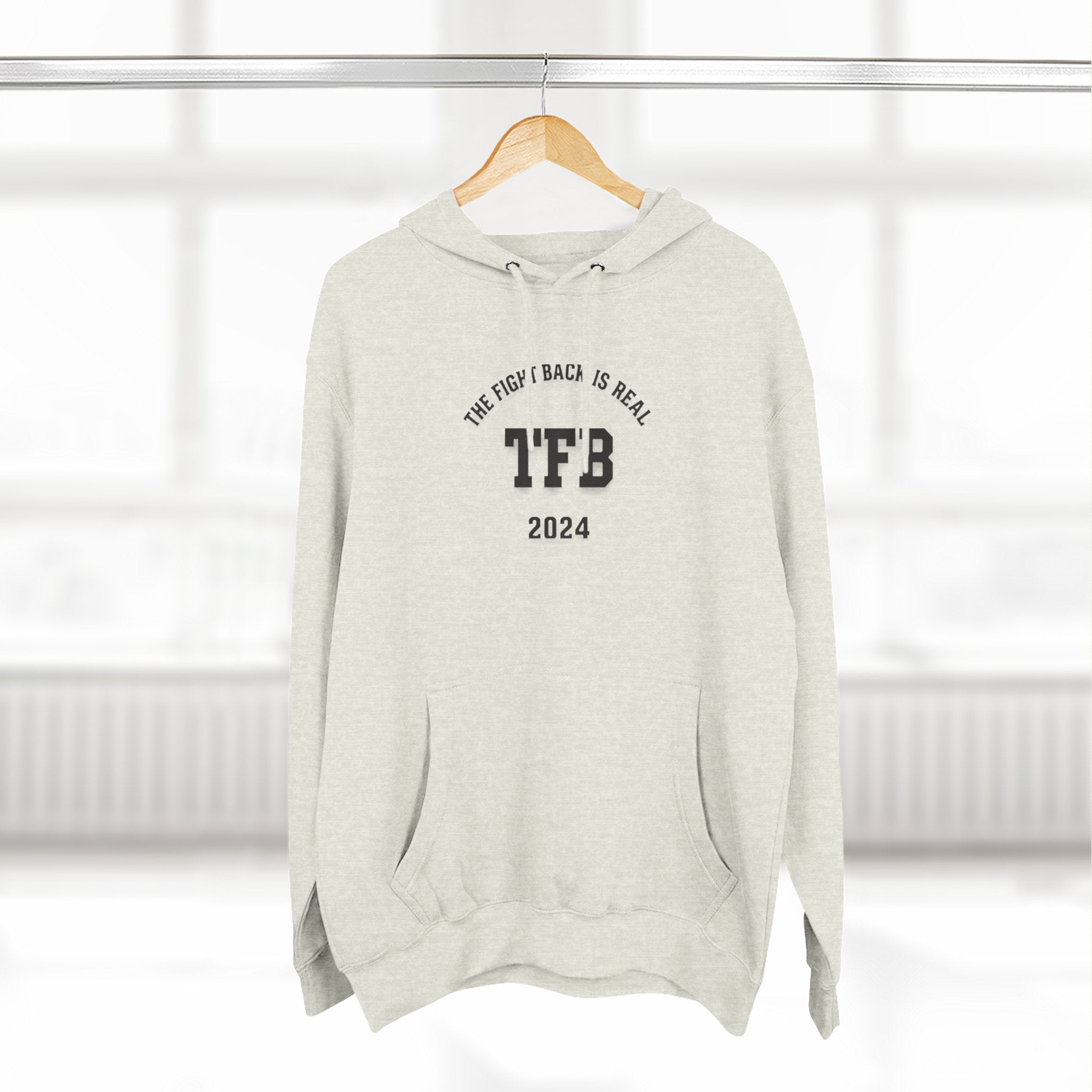 TFB 2024 Hoodie — 'The Fight Back Is Real' Minimal Logo Pullover