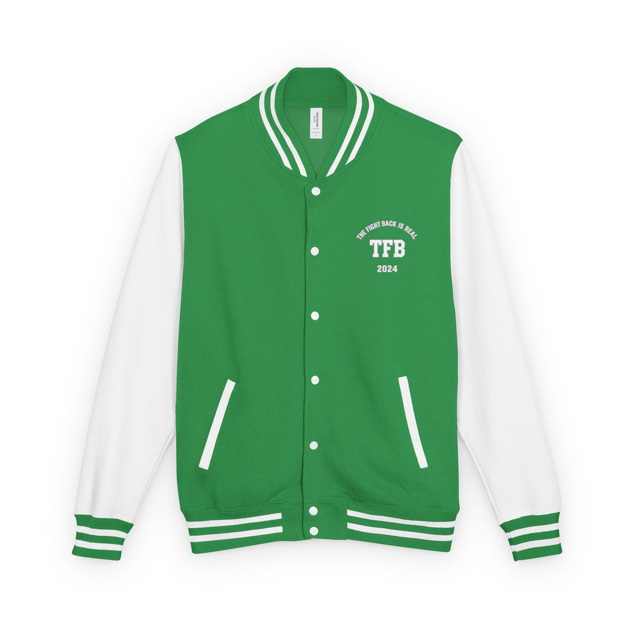 Letterman Jacket — 'TFB' Retro Varsity Coat (Red & White)