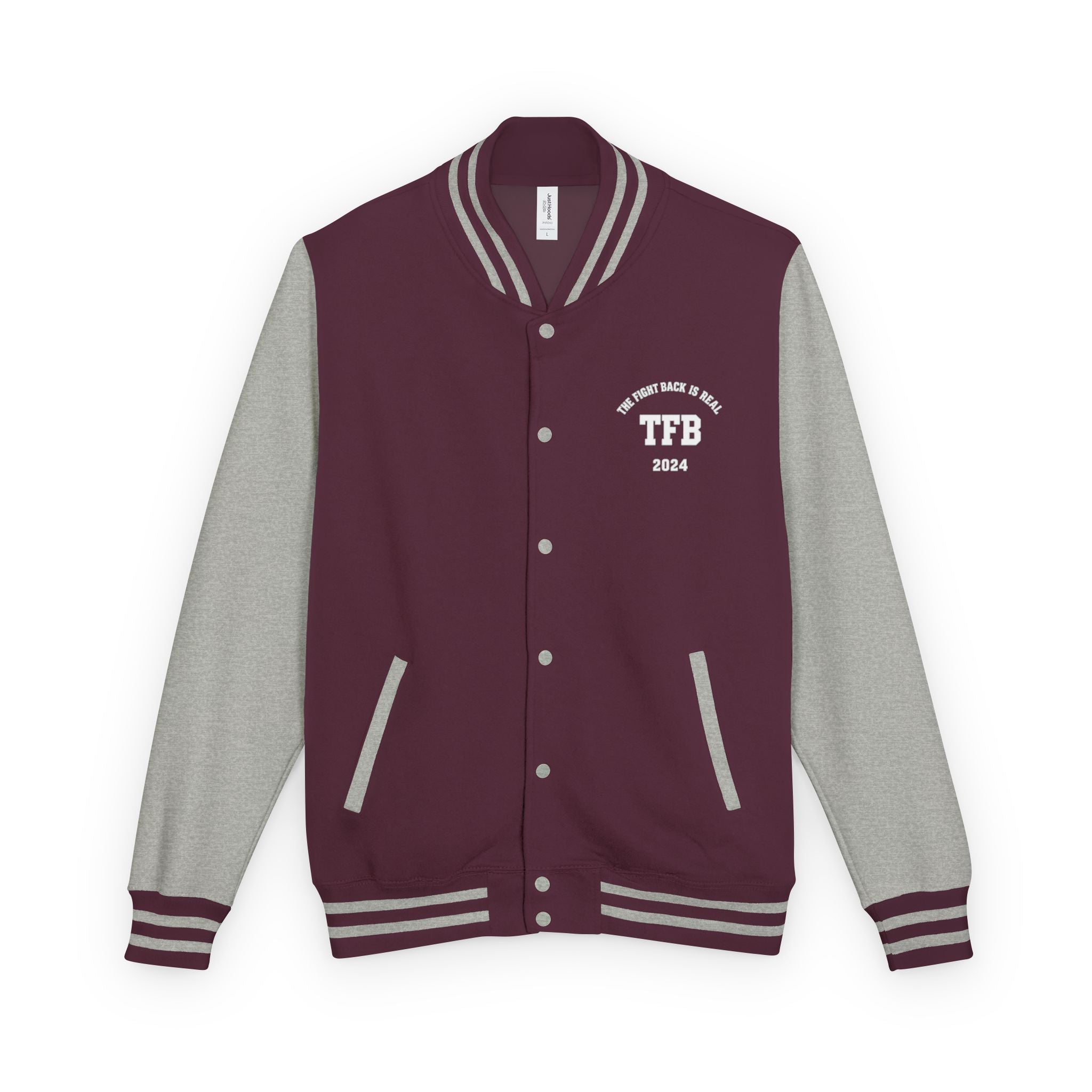Letterman Jacket — 'TFB' Retro Varsity Coat (Red & White)