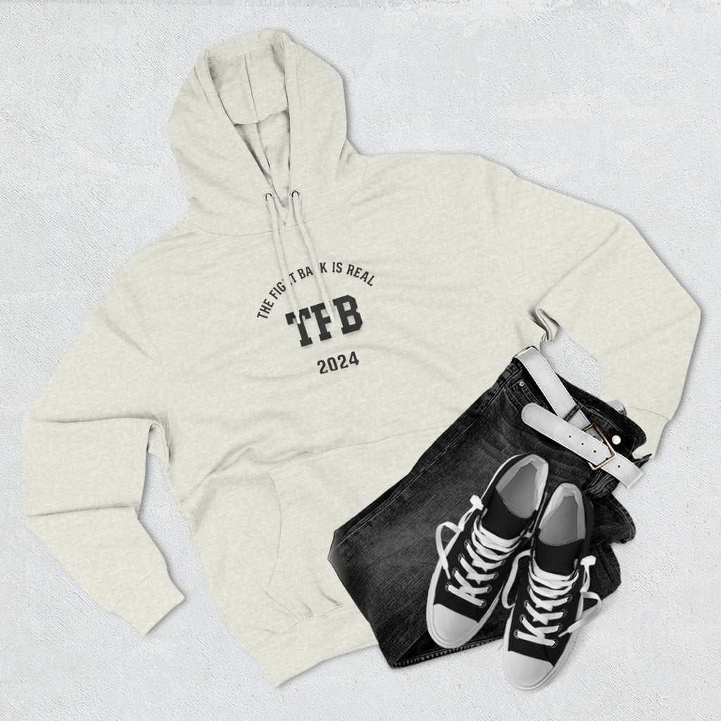 TFB 2024 Hoodie — 'The Fight Back Is Real' Minimal Logo Pullover