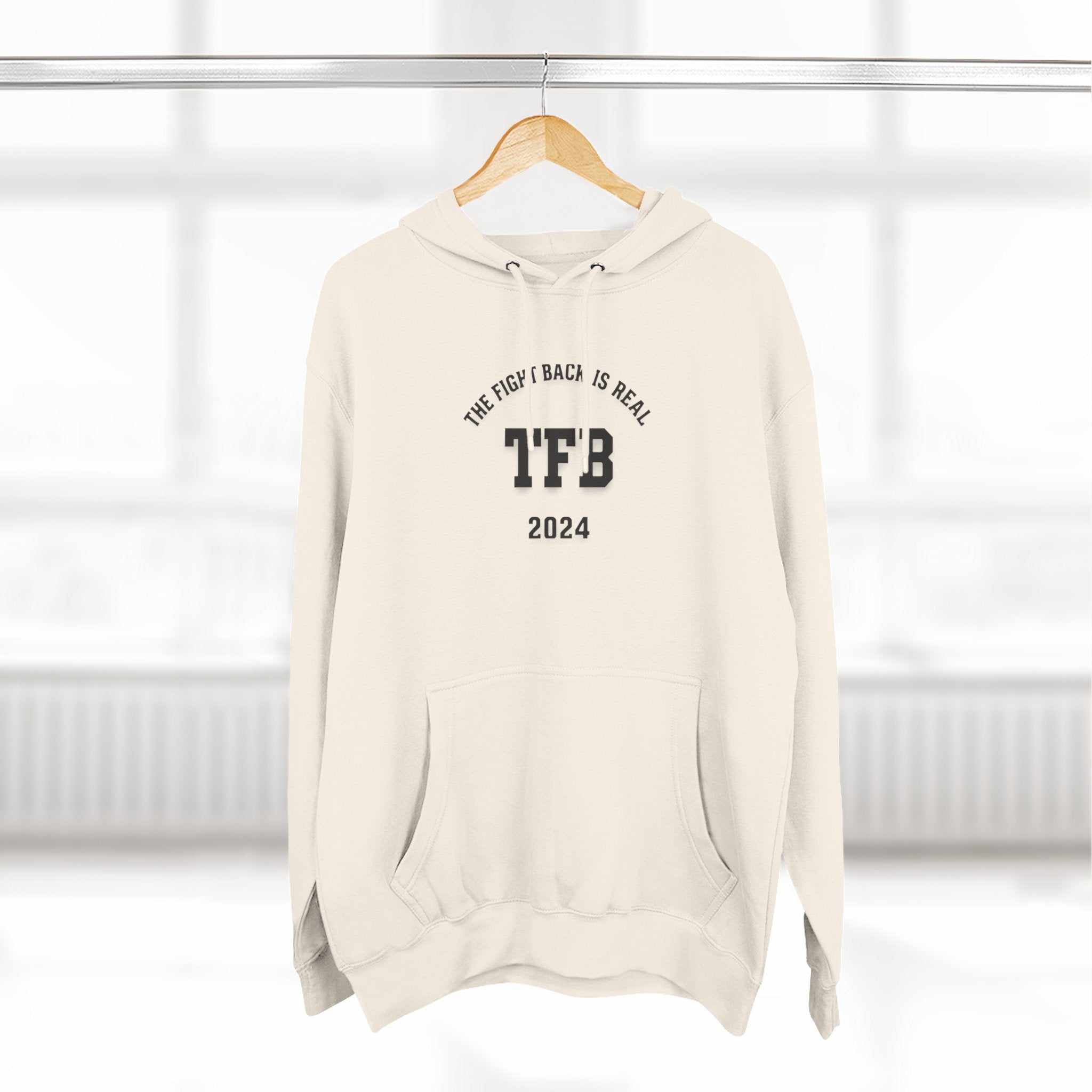 TFB 2024 Hoodie — 'The Fight Back Is Real' Minimal Logo Pullover