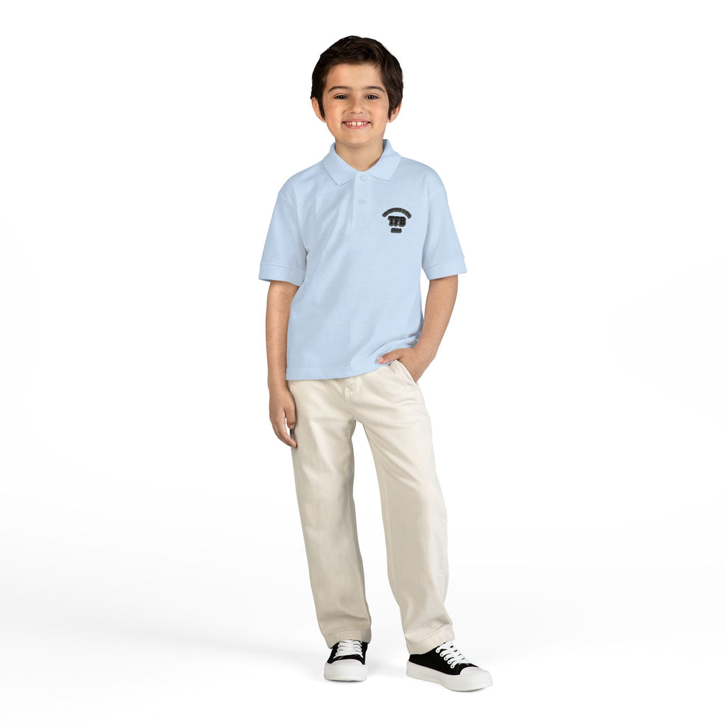 Kids Polo Shirt with Retro Telephone Icon — Youth DryBlend® Jersey Polo