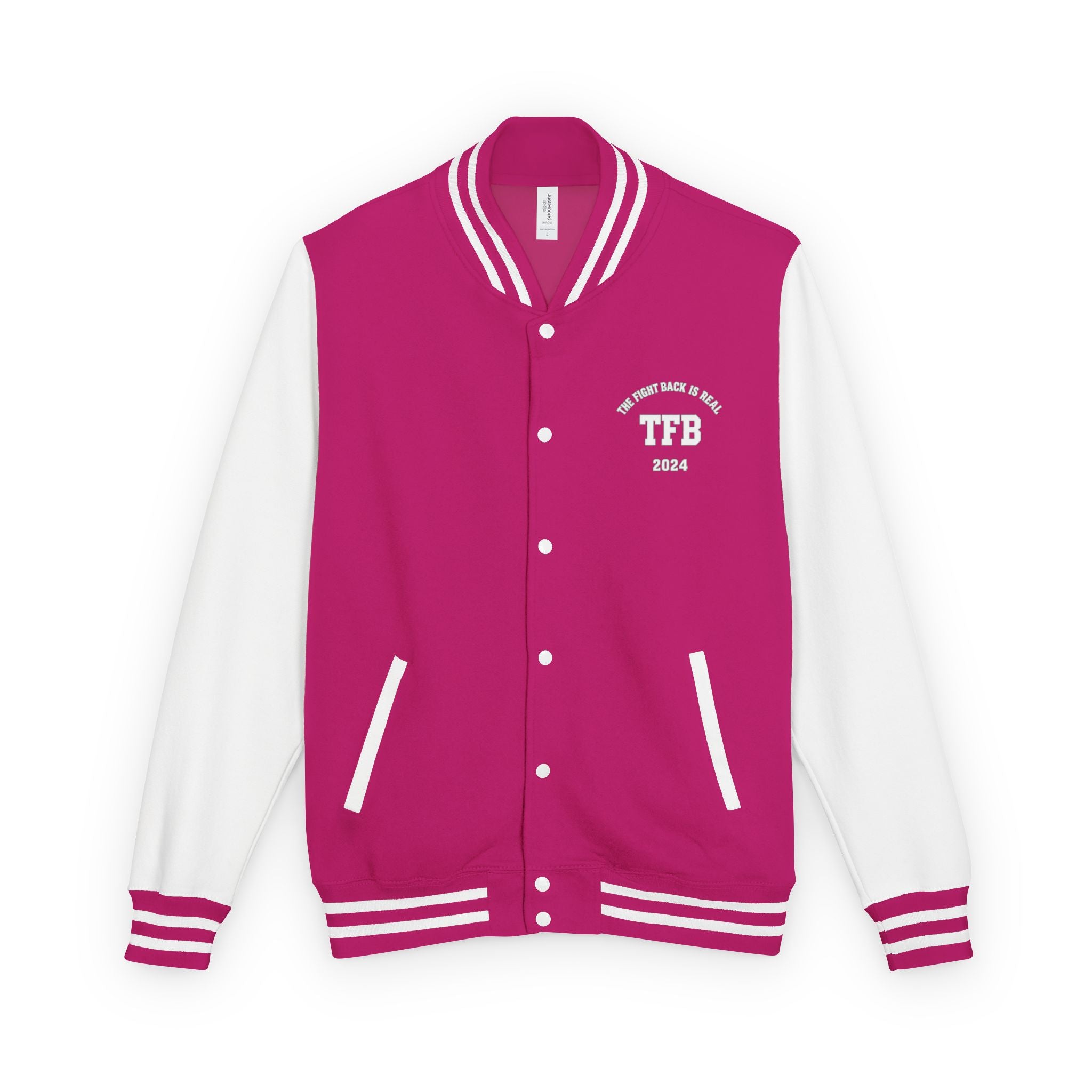 Letterman Jacket — 'TFB' Retro Varsity Coat (Red & White)