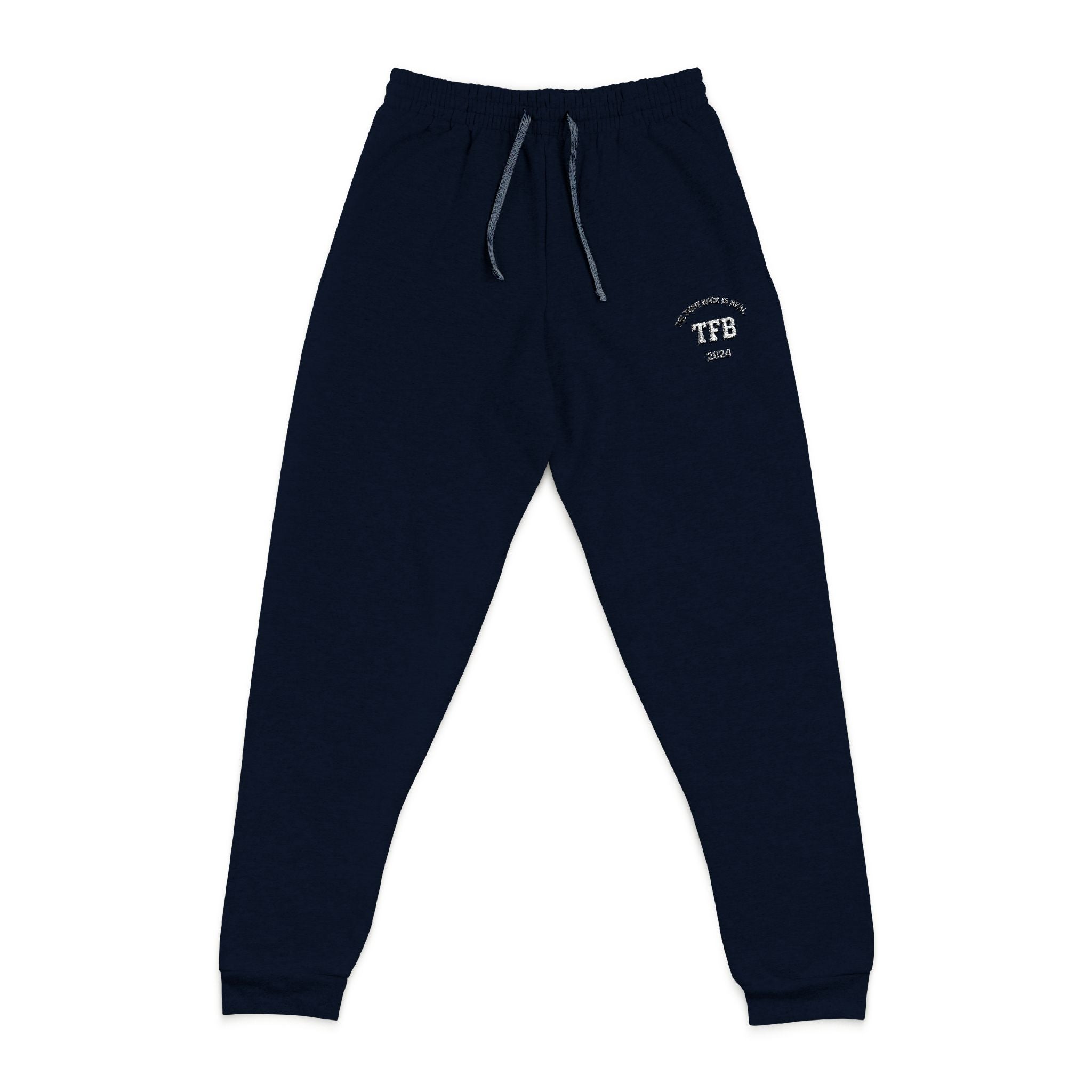 Embroidered 'TFB' Charcoal Joggers — Cozy Casual Lounge Pants