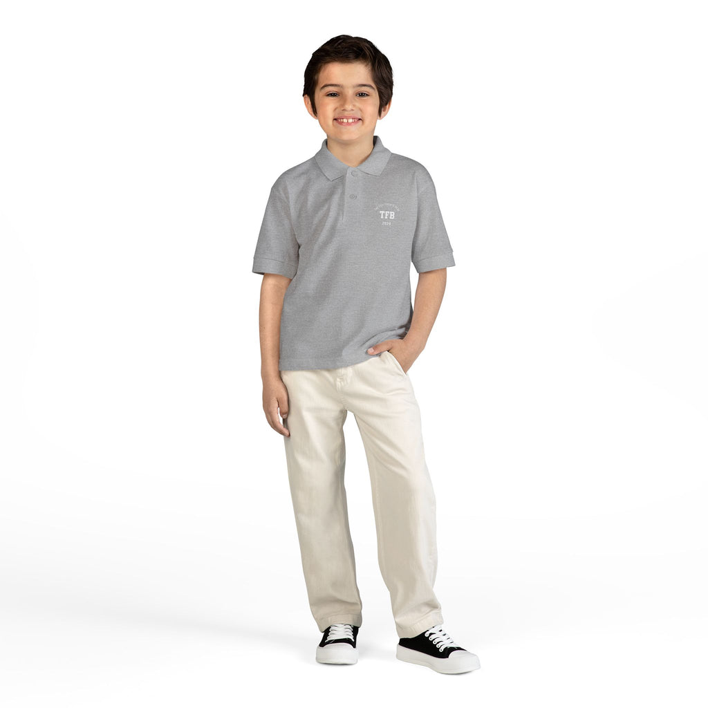 Youth Polo Shirt — Small White Arch Logo School Uniform
