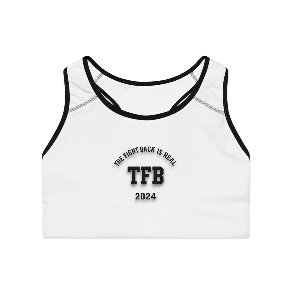 TFB 2024 Sports Bra — "The Fight Back Is Real" Athletic Crop Top
