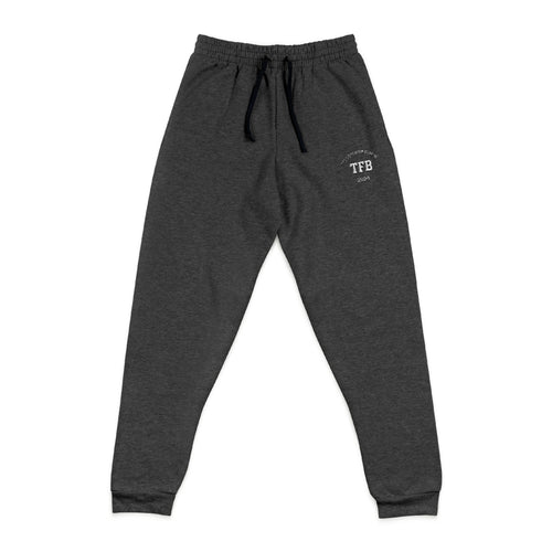 Embroidered 'TFB' Charcoal Joggers — Cozy Casual Lounge Pants