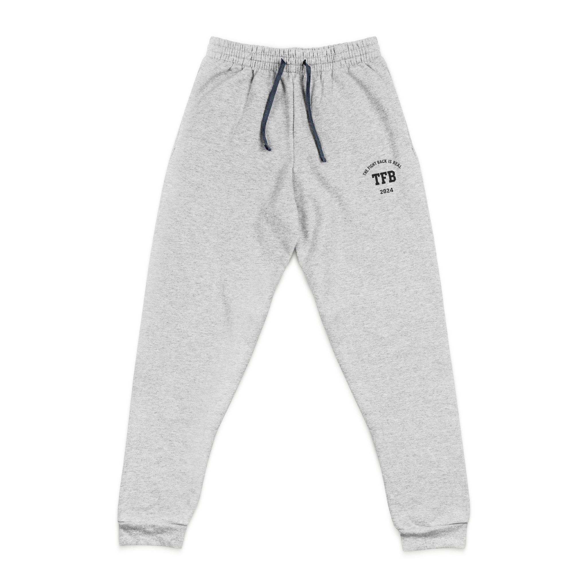 Embroidered 'TFB 1971' Grey Joggers — Cozy Athletic Sweatpants
