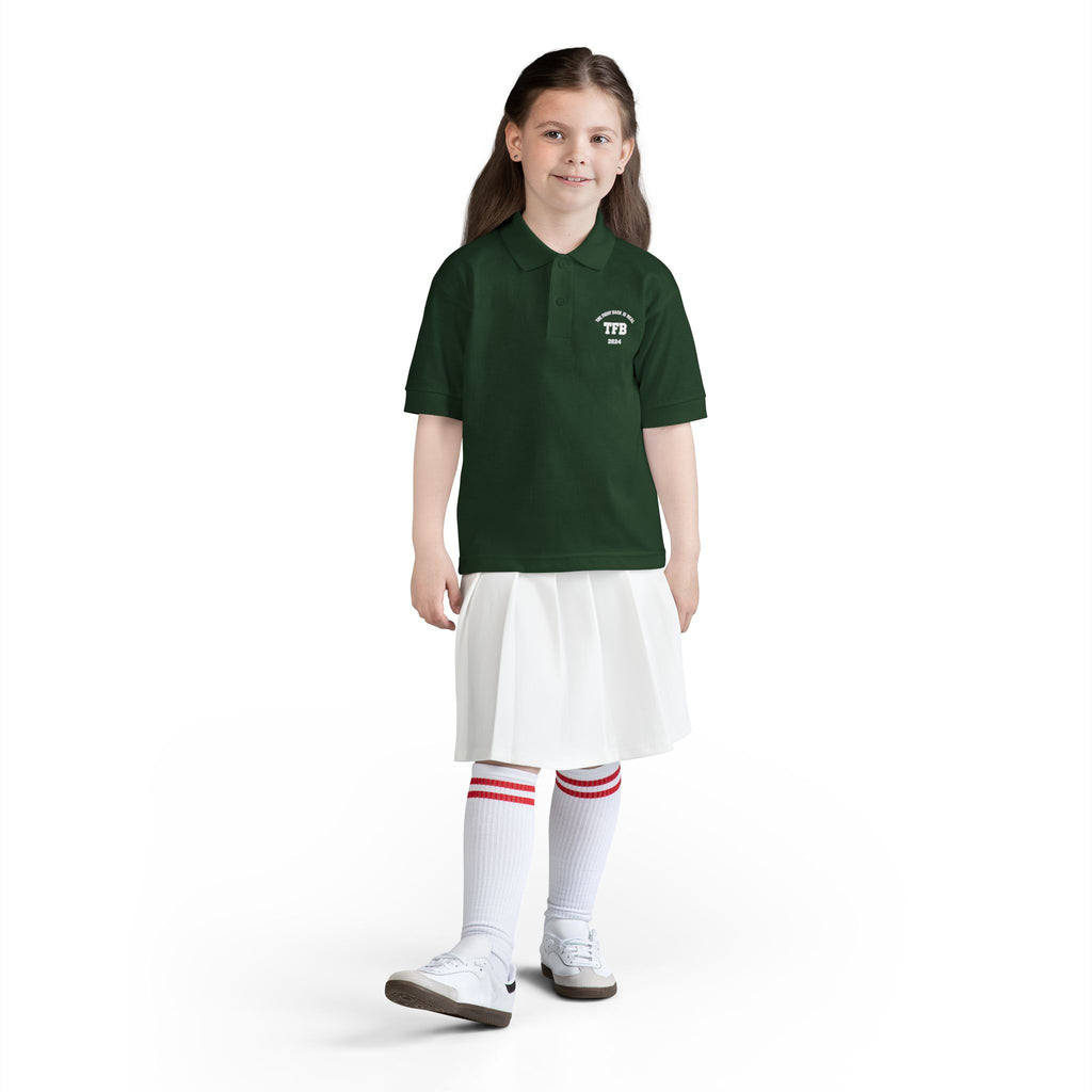 Youth Polo Shirt — Small White Arch Logo School Uniform