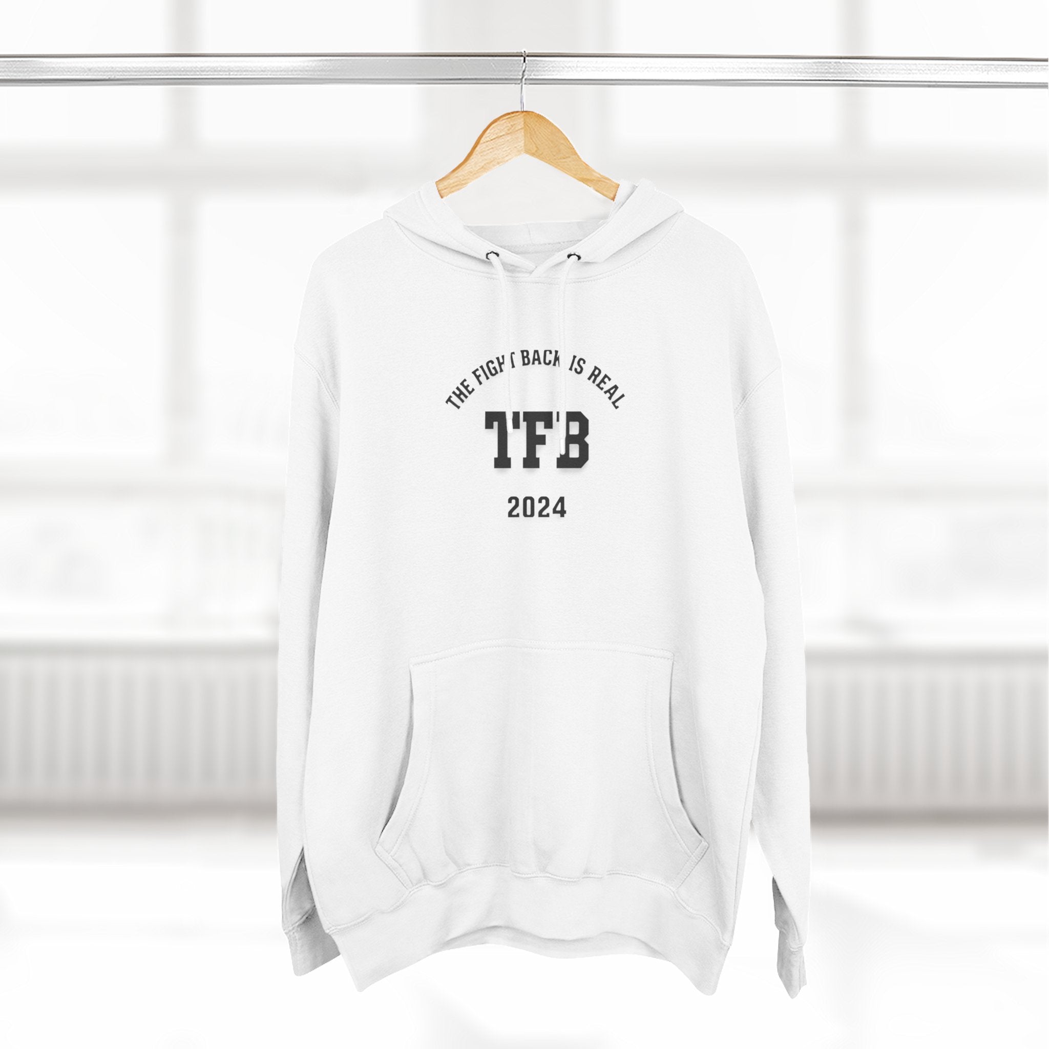 TFB 2024 Hoodie — 'The Fight Back Is Real' Minimal Logo Pullover