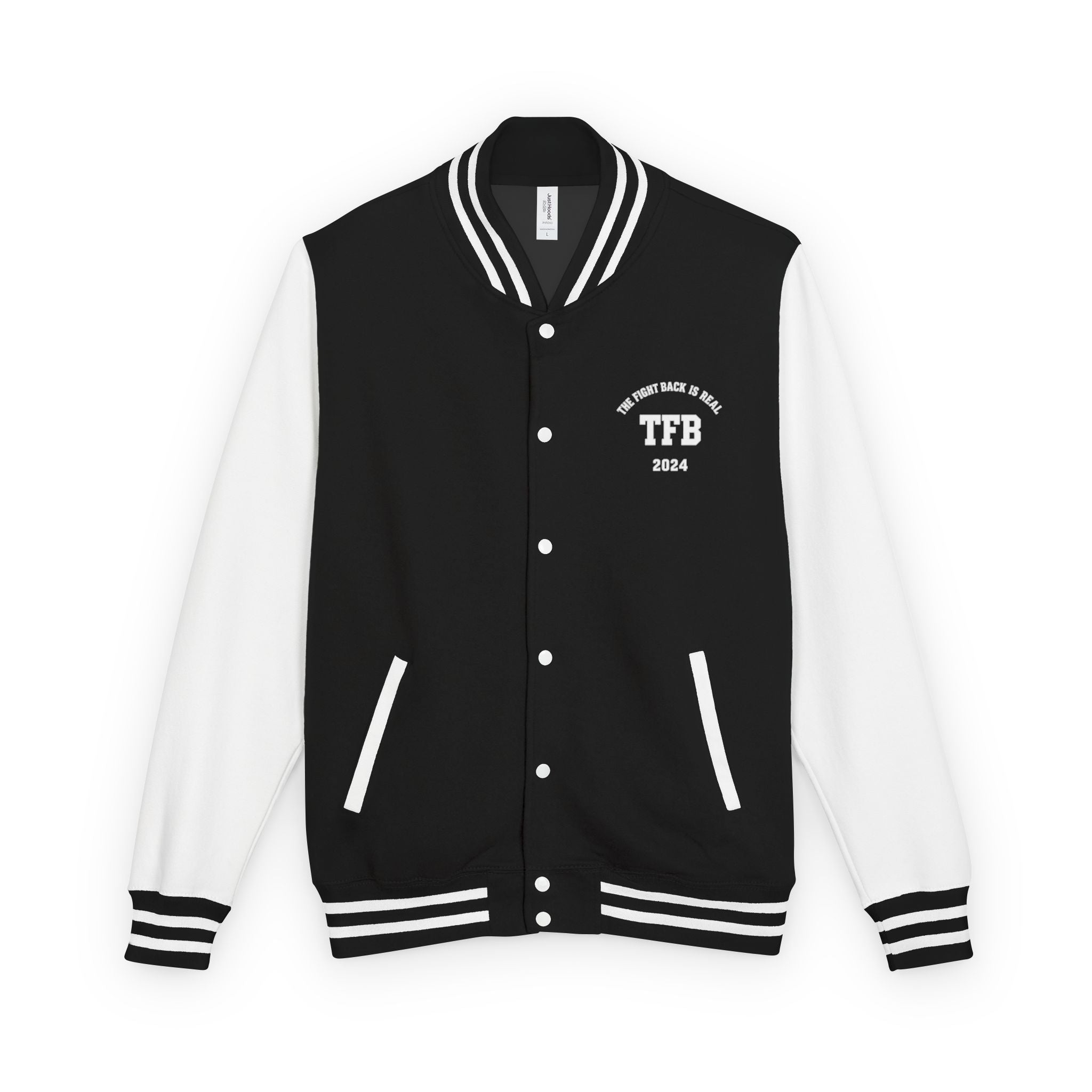 Letterman Jacket — 'TFB' Retro Varsity Coat (Red & White)