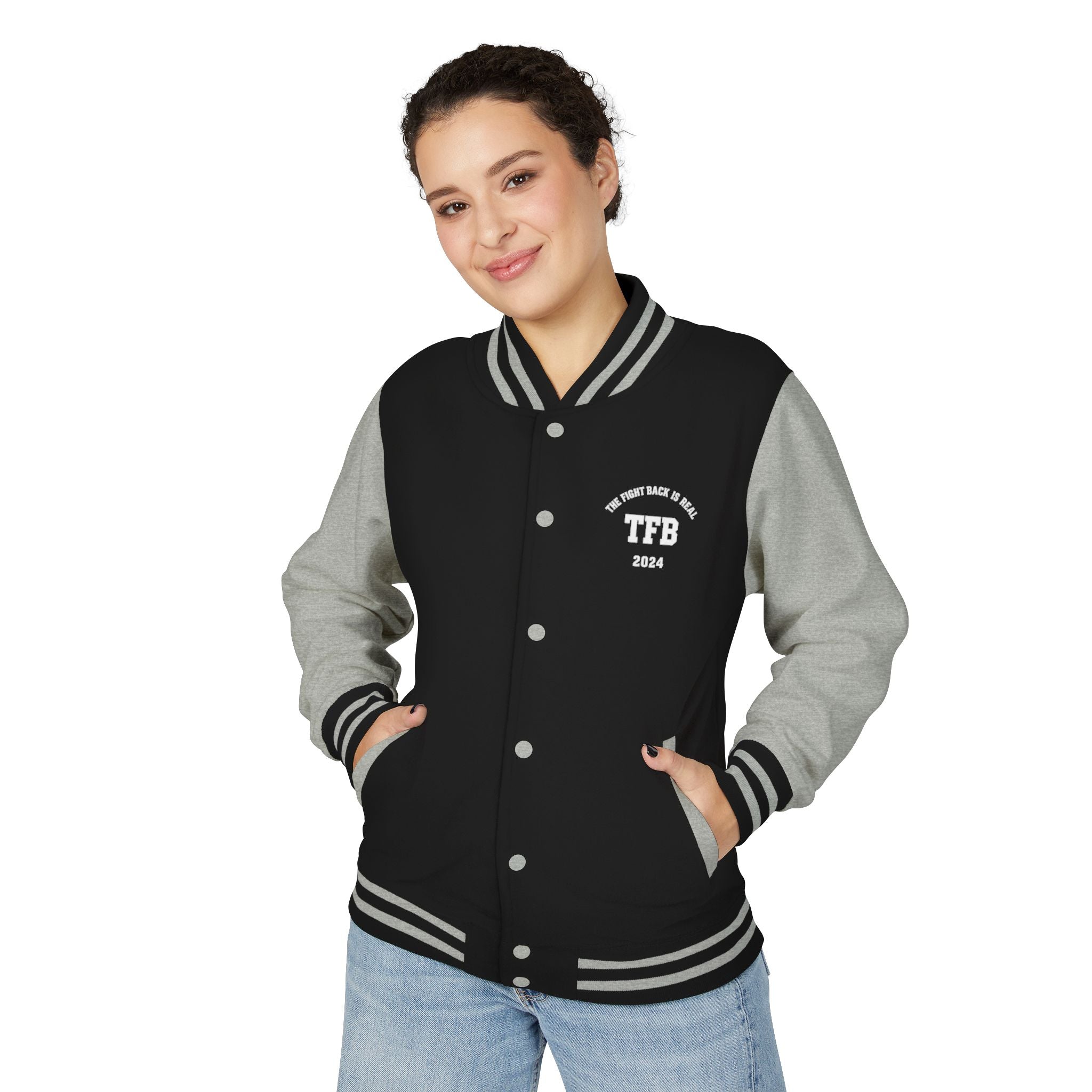 Letterman Jacket — 'TFB' Retro Varsity Coat (Red & White)