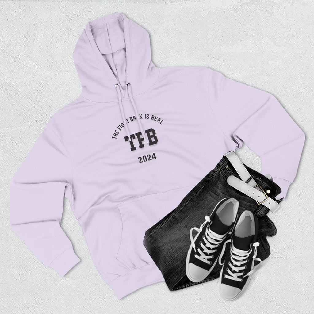 TFB 2024 Hoodie — 'The Fight Back Is Real' Minimal Logo Pullover