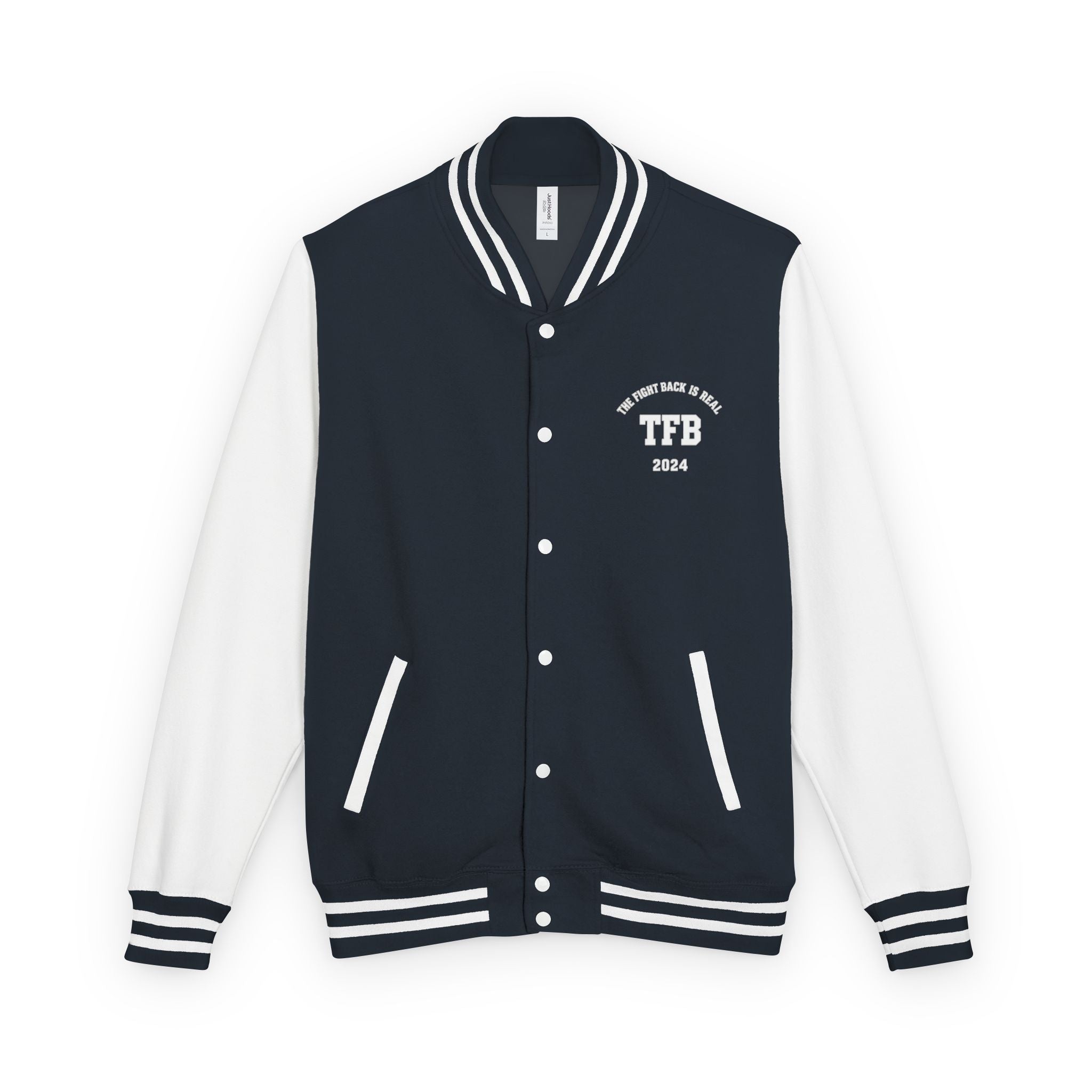 Letterman Jacket — 'TFB' Retro Varsity Coat (Red & White)