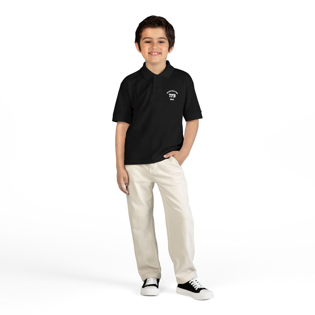 Youth Polo Shirt — Small White Arch Logo School Uniform