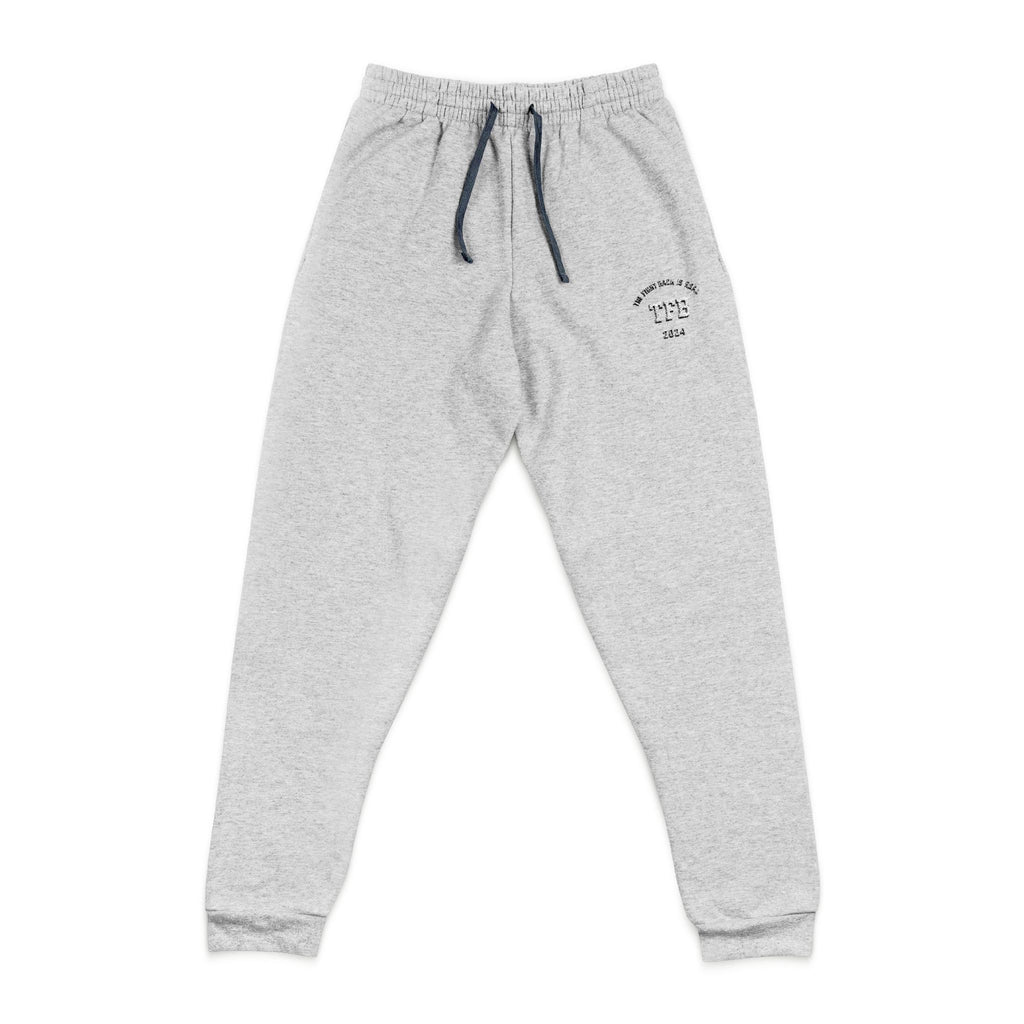 Embroidered 'TFB' Charcoal Joggers — Cozy Casual Lounge Pants