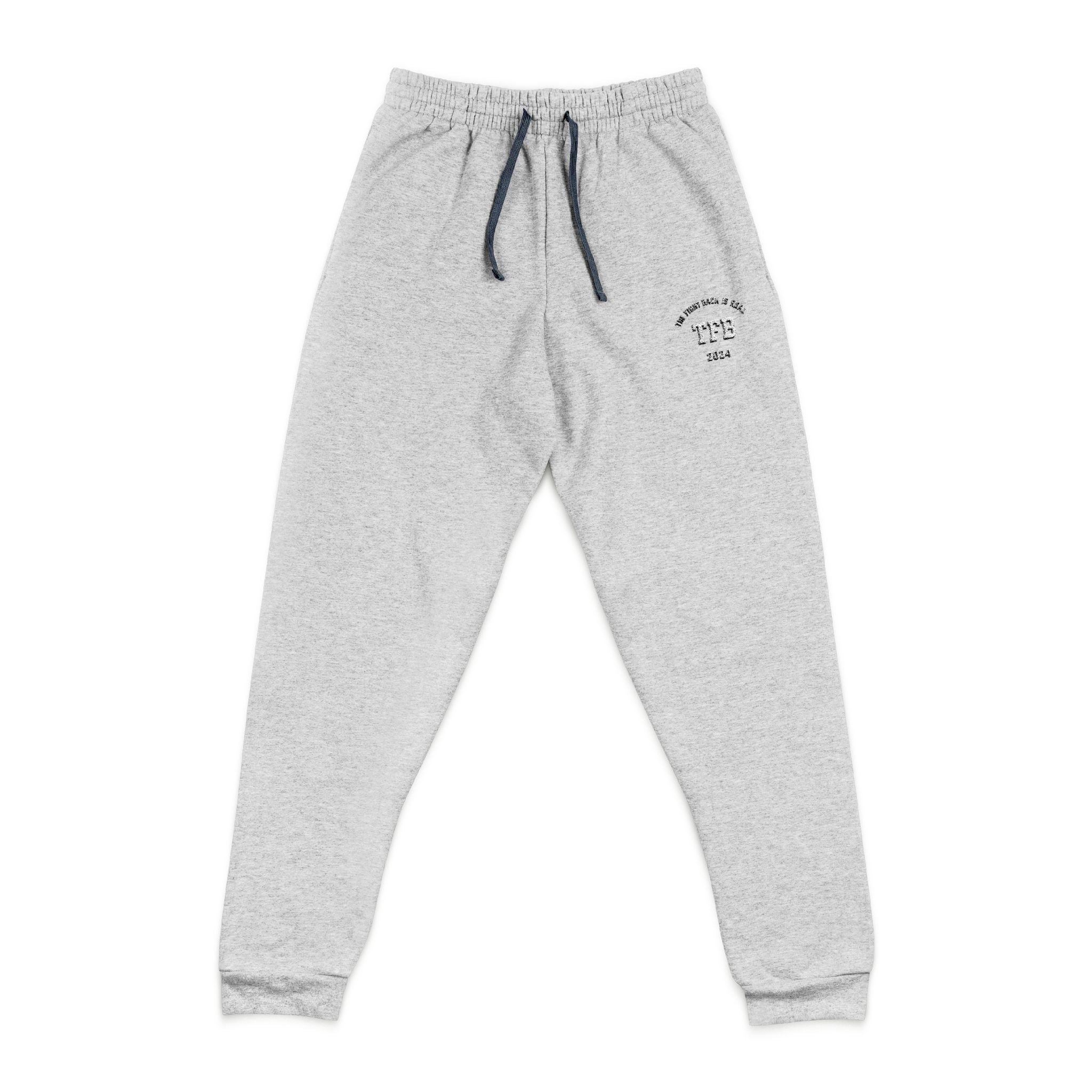 Embroidered 'TFB' Charcoal Joggers — Cozy Casual Lounge Pants