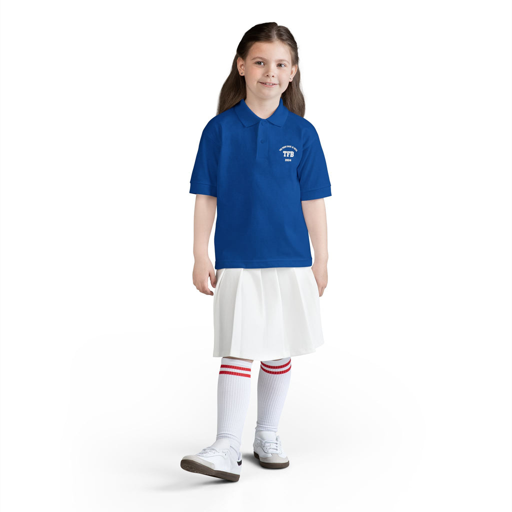 Youth Polo Shirt — Small White Arch Logo School Uniform