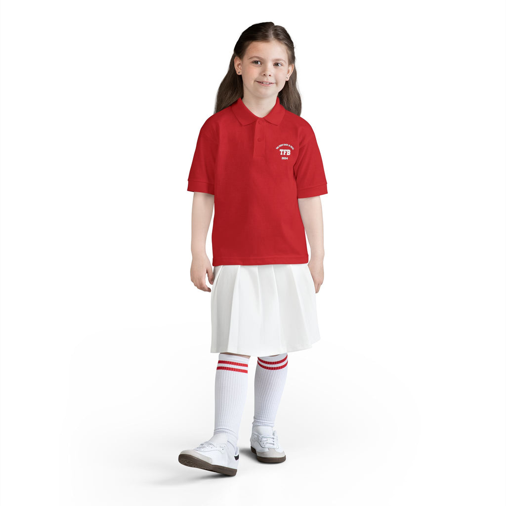 Youth Polo Shirt — Small White Arch Logo School Uniform