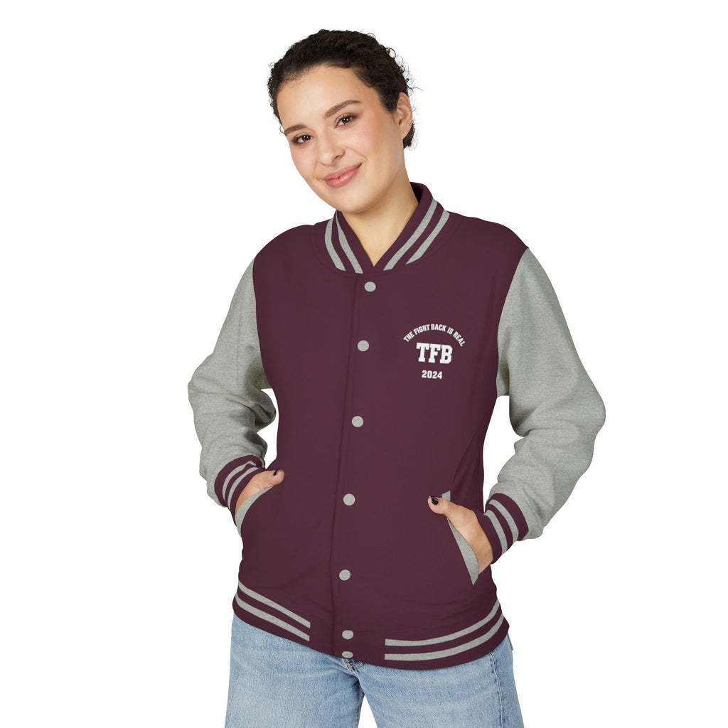 Letterman Jacket — 'TFB' Retro Varsity Coat (Red & White)