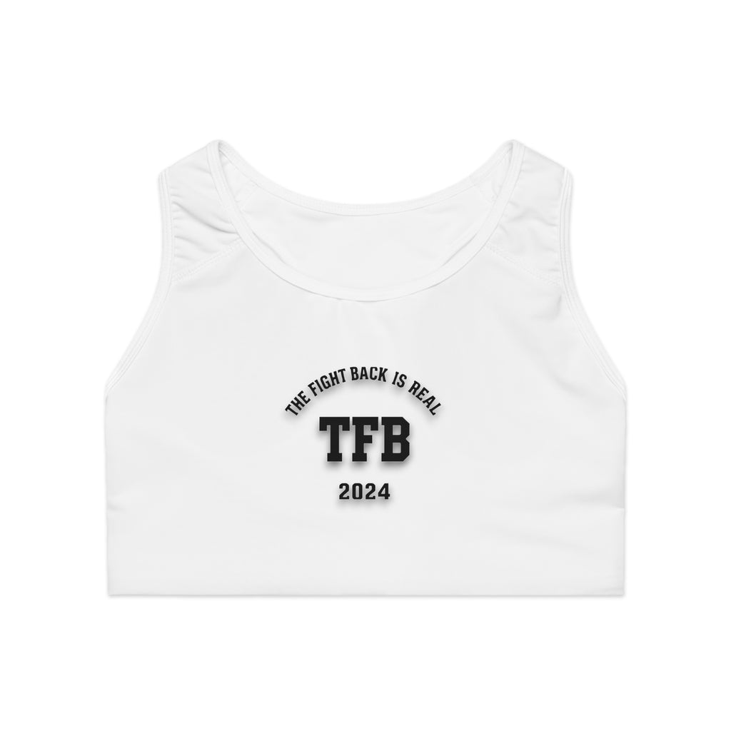TFB 2024 Sports Bra — "The Fight Back Is Real" Athletic Crop Top