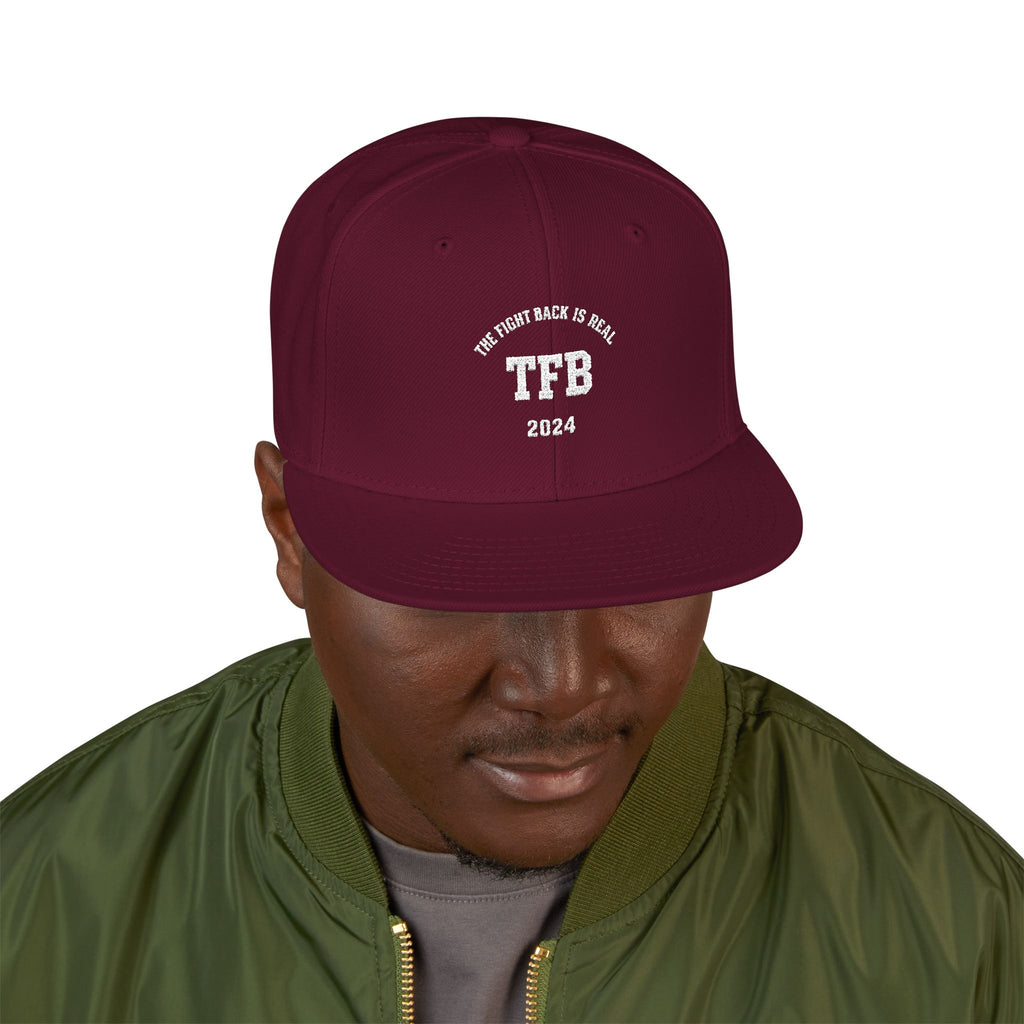Embroidered Snapback Cap — Retro 'TB' Crest Hat