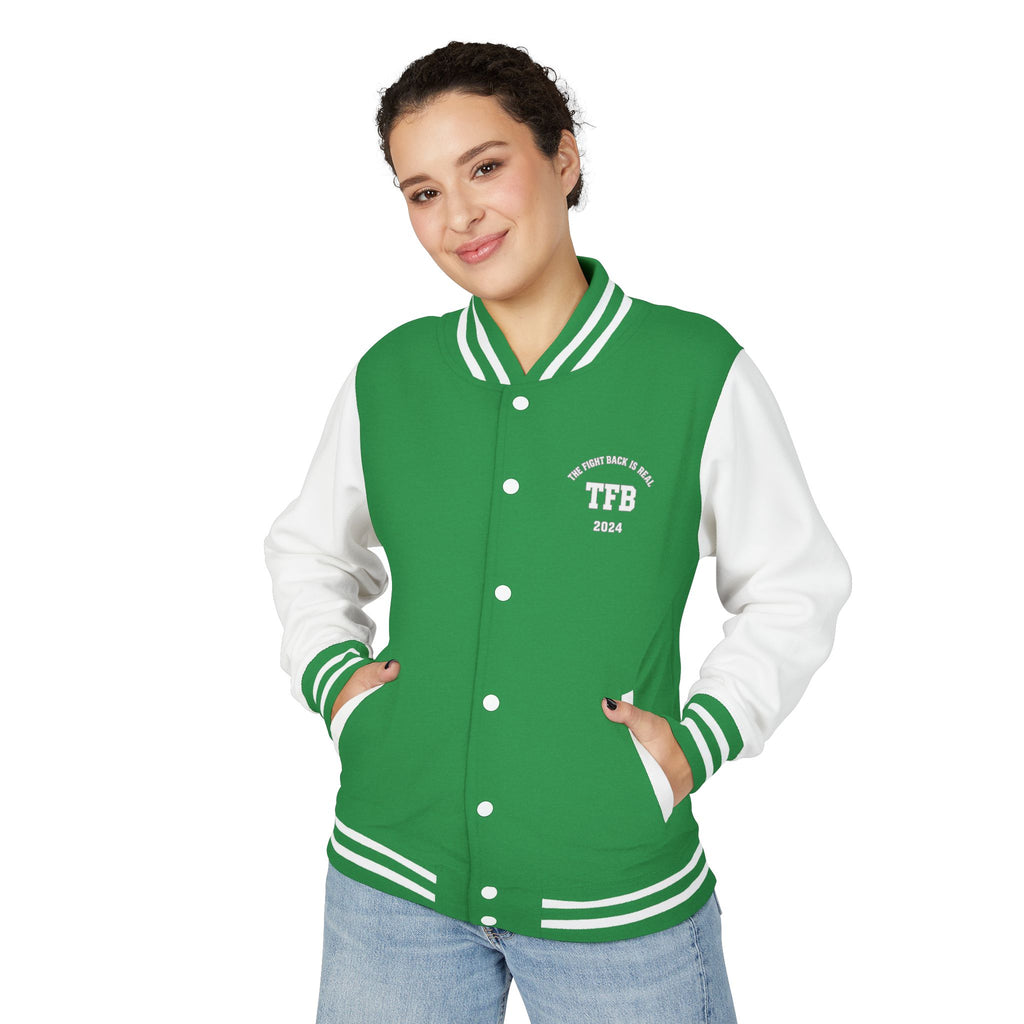 Letterman Jacket — 'TFB' Retro Varsity Coat (Red & White)