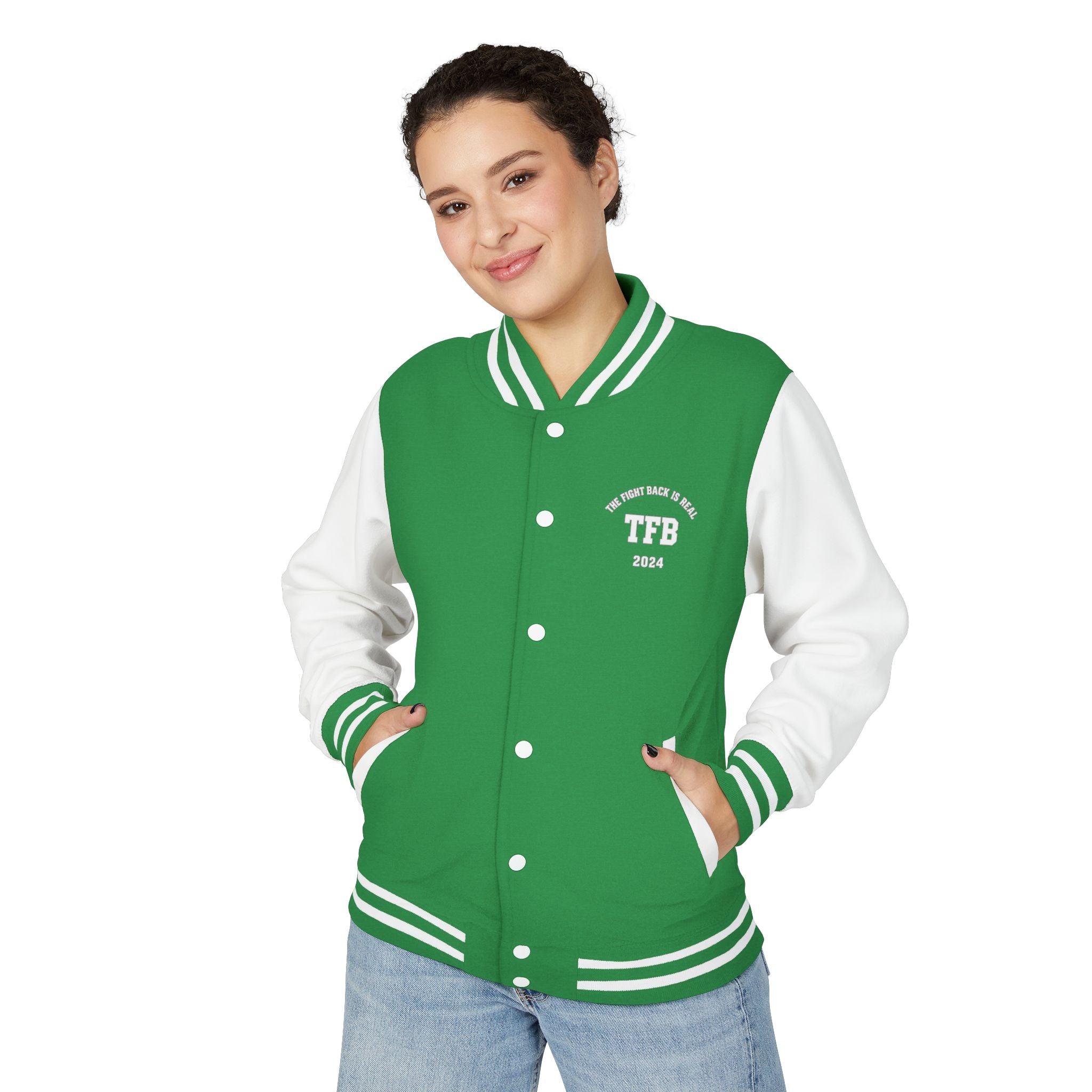 Letterman Jacket — 'TFB' Retro Varsity Coat (Red & White)